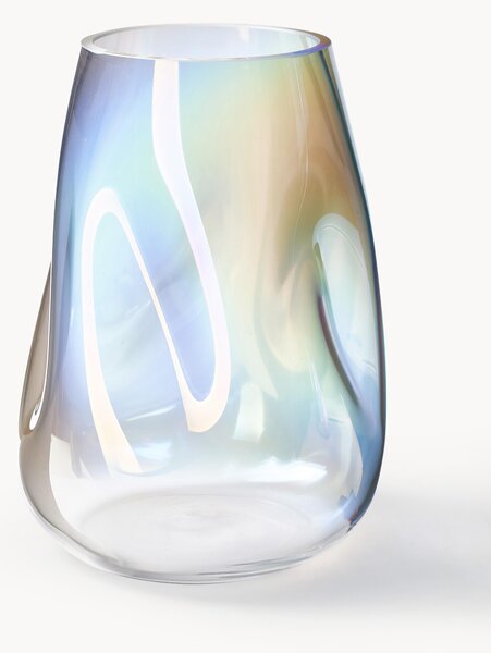 Vaso in vetro soffiato iridescente Rainbow, alt. 26 cm