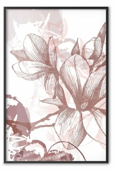 Poster: Mondo delle magnolie - fiori marroni