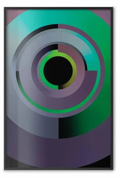 Poster: Sistema verde - astrazione geometrica in tonalità verde/grigio