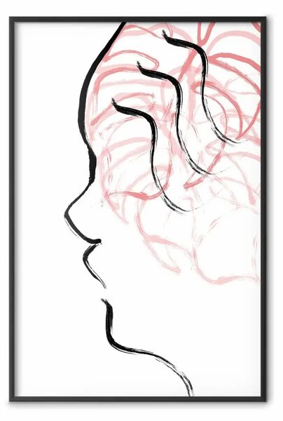 Poster: Immaginazione - astrazione minimalista con volto umano bianco