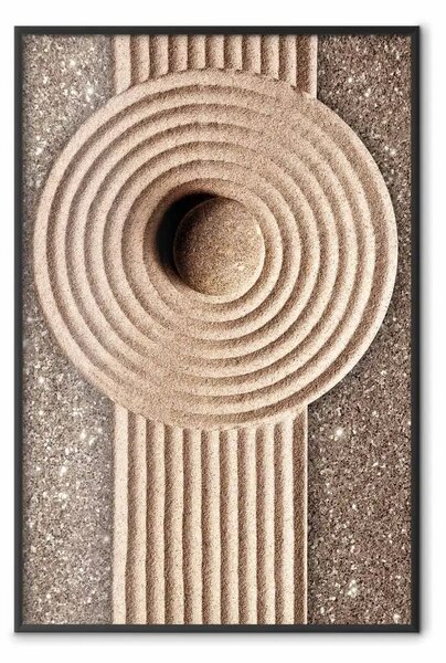 Poster: Flusso di energia - composizione astratta con pietra in stile zen