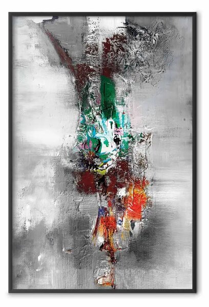 Poster: Abisso - astrazione colorata industriale su sfondo grigio