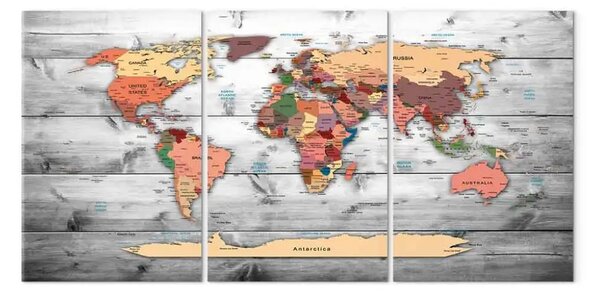 Quadro contemporaneo Mappa del mondo: nuove direzioni (3 pezzi)