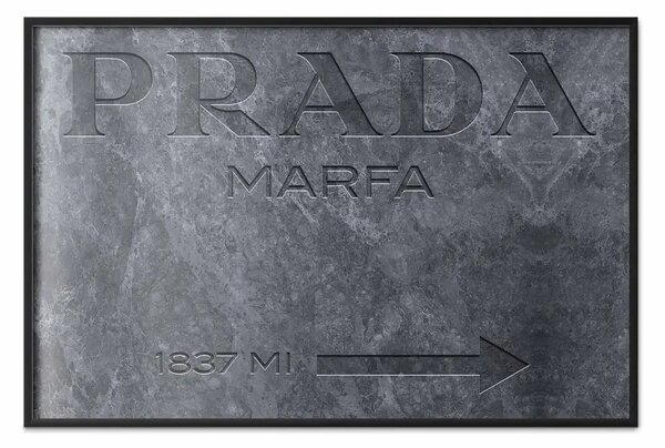 Poster: Prada marmo - scritta incisa in inglese su texture di marmo