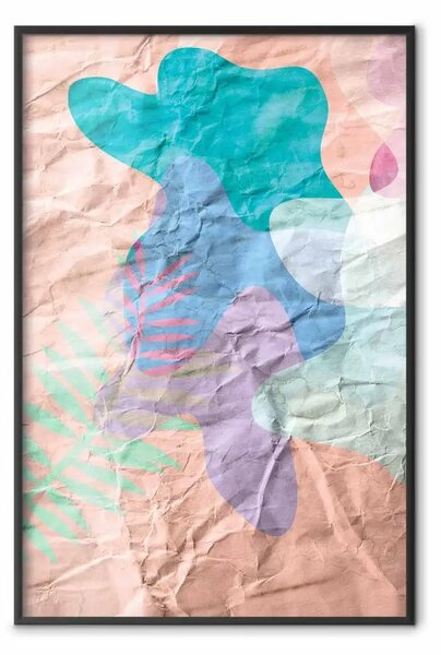 Poster: Forme pastello - pattern astratto su carta sgualcita