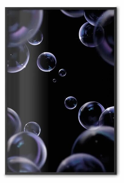 Poster: Leggerezza essere - bolle di sapone su sfondo nero