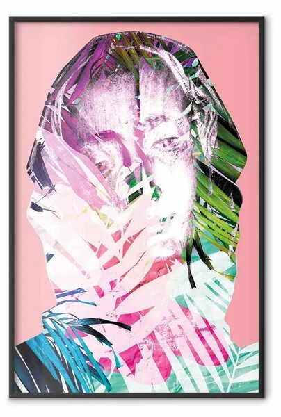 Poster: Madonna delle palme - ritratto astratto colorato del volto femminile