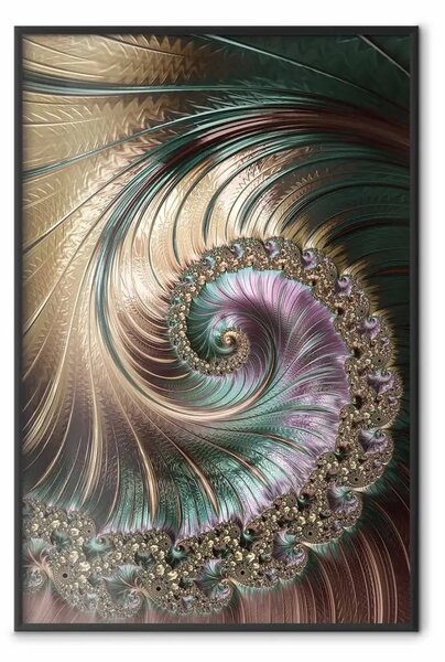 Poster: Vortice frattale - disegno astratto e colorato a forma di vortice