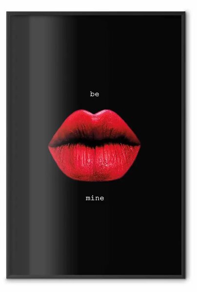 Poster: Passione - labbra rosse e scritte inglesi bianche su sfondo nero