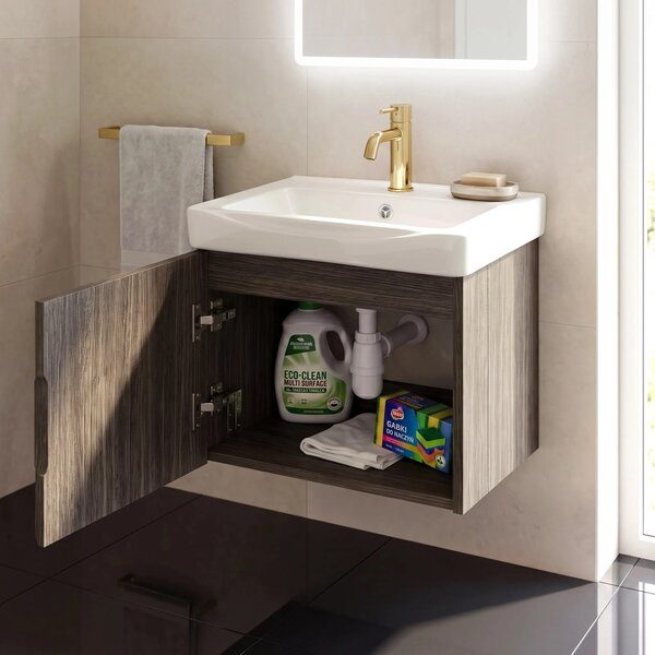 Mobile bagno con lavabo Rea DB85-50-1 Dark 50cm