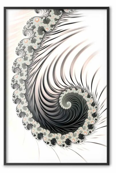 Poster: Estasi - onde con ciglia formano vortice su sfondo bianco