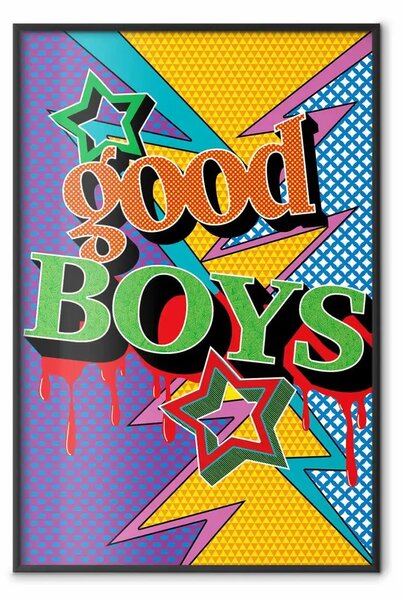Poster: Brave ragazzi - scritta artistica in inglese in stile pop art colorato