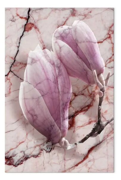 Quadro contemporaneo Magnolia su uno sfondo di marmo