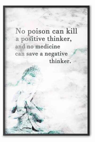 Poster: Citazione Buddha - scritte in inglese con Buddha su chiaro