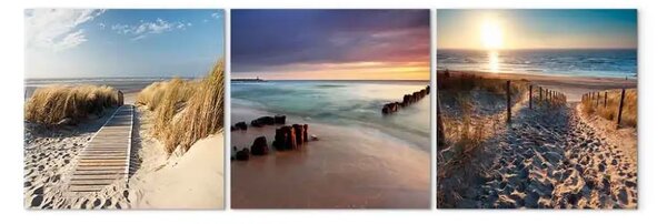 Quadro su tela Tra Cielo e Mare - paesaggio estivo sulla spiaggia d'acqua