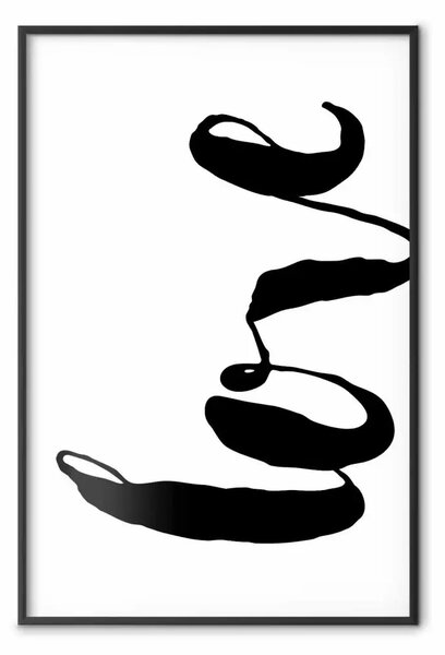 Poster: Amore nero - scritta amore in inglese su sfondo bianco