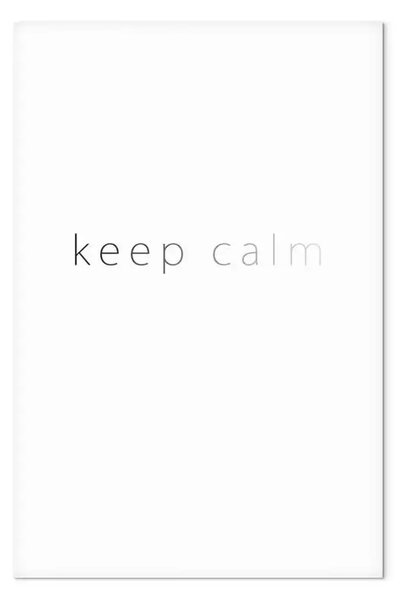 Quadro moderno Keep calm - scritta minimalista in inglese su uno sfondo bianco
