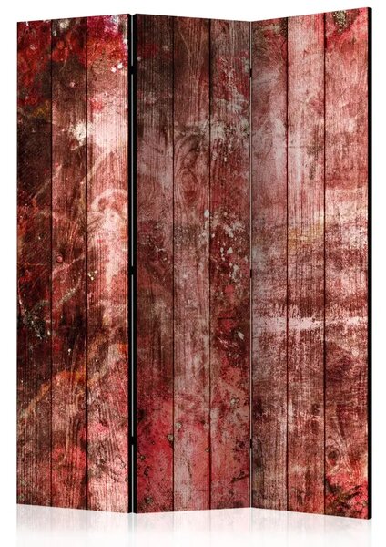 Paravento separè Legno viola - texture di tavole di legno tinte di rosso