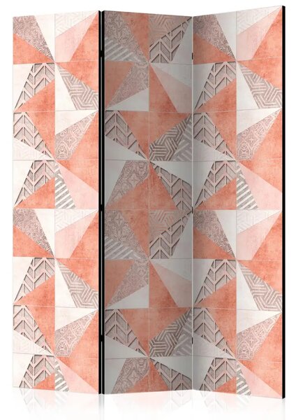 Paravento Geometria primaverile - figure geometriche triangolari in vari colori