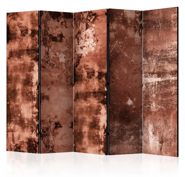 Paravento Betonage marrone II - texture di cemento marrone con sfondo irregolare