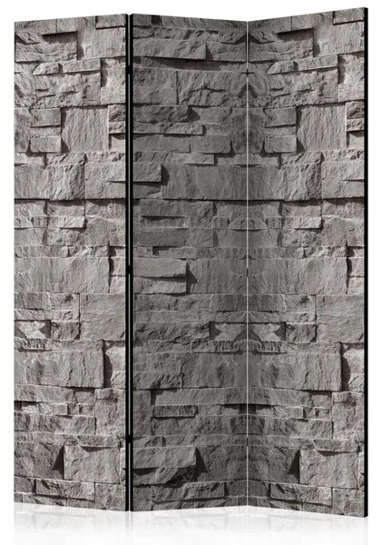 Paravento design Segnalibro in pietra - texture grigia di mattoni con motivo retrò