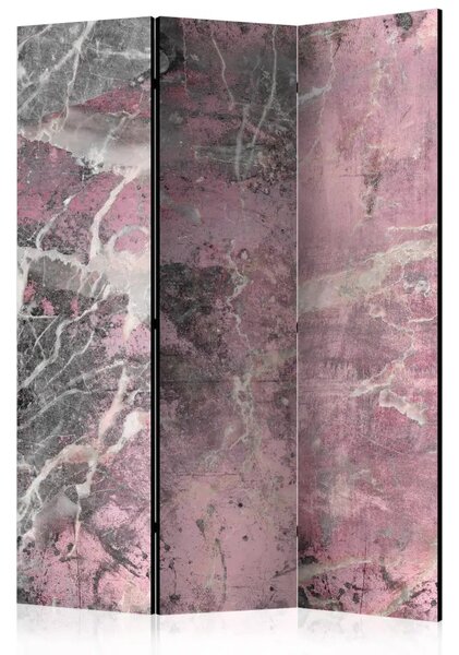 Paravento design Primavera di pietra - texture di pietra con delicato motivo rosso