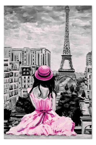 Quadro contemporaneo Colore parigino verticale rosa