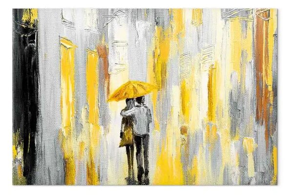 Quadro contemporaneo Ombrello innamorato giallo largo