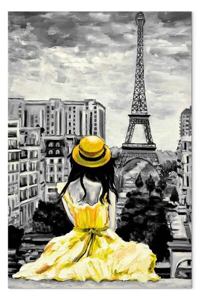 Quadro su tela Colore parigino verticale giallo