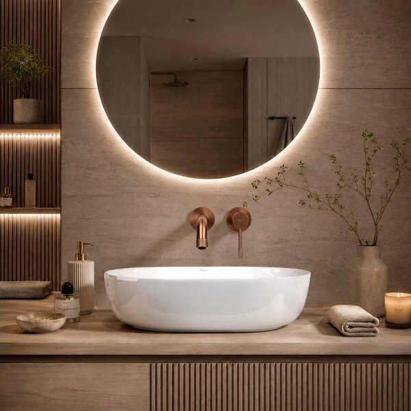 Lavabo da appoggio in ceramica CLEO 50 White-REA