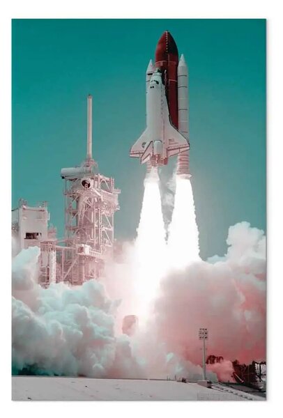 Quadro su tela Foto della nave spaziale in partenza per un'orbita