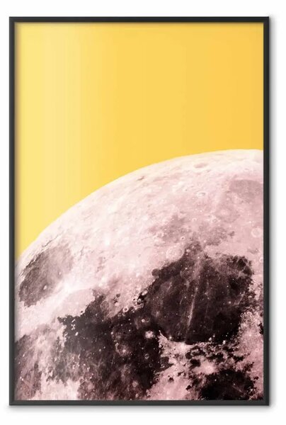 Poster: Luna solare - texture della luna su sfondo giallo contrastante