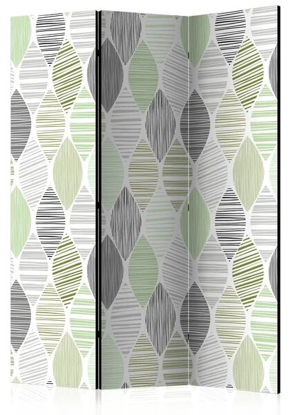 Paravento Lacrime verdi - texture di figure geometriche a strisce astratte