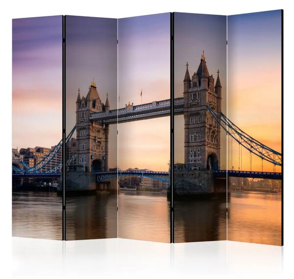Paravento design Tramonto sul ponte II - architettura di un ponte a Londra