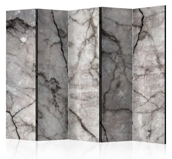 Paravento Marmo grigio II - texture di marmo grigio con disegni scuri