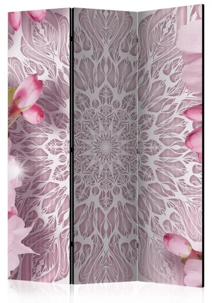 Paravento Mandala pastello - motivi orientali con tema floreale in stile Zen