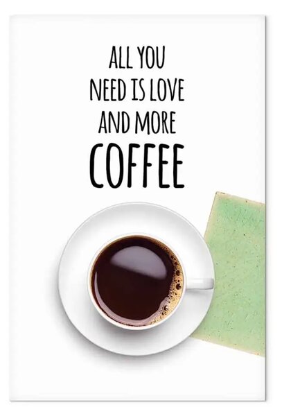 Quadro moderno Scritta in inglese All You Need Is...con una tazza di caffè
