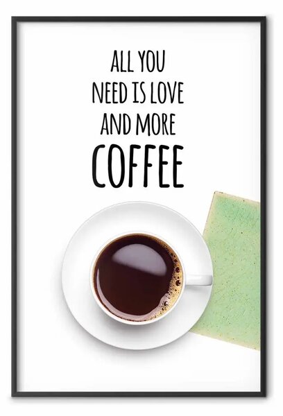 Poster: Amore e caffè - tazza sotto testi