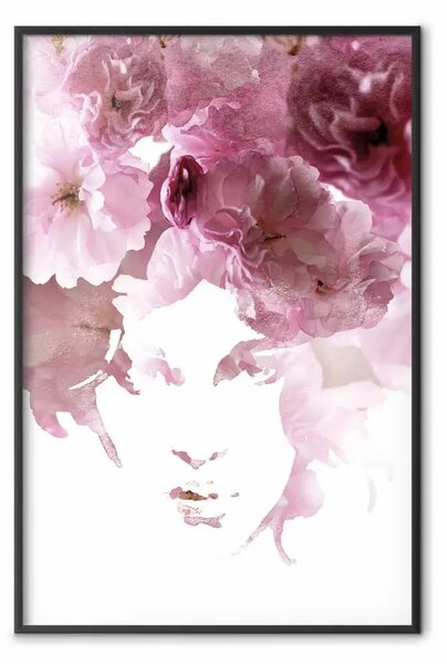 Poster: Sguardo fiorito - ritratto fantasioso del viso composto da fiori
