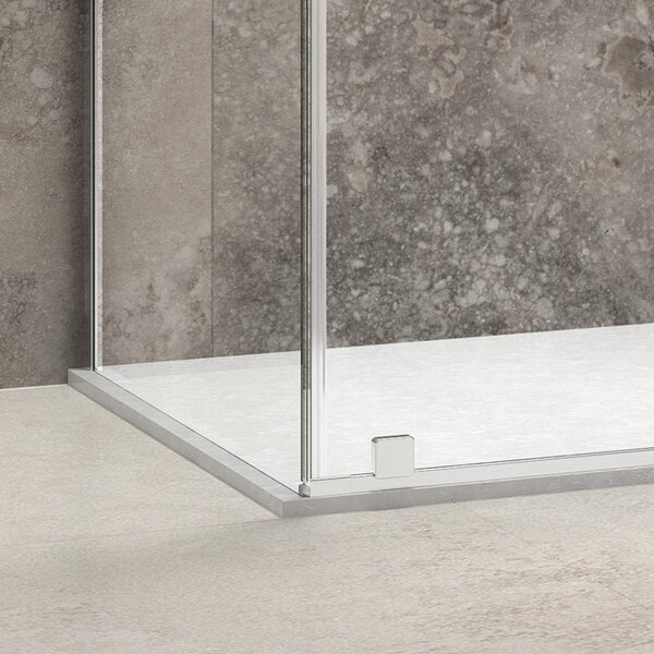 Kamalu box doccia 70x120 senza telaio scorrrevole 120 fisso 70 cm | knm4000w-c