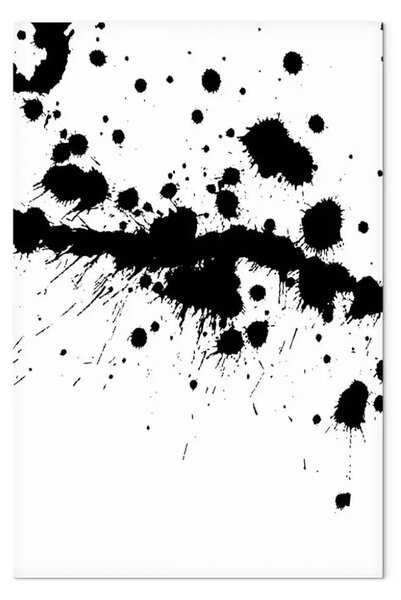 Quadro Astrazione con macchie - motivo con macchie nere su uno sfondo bianco