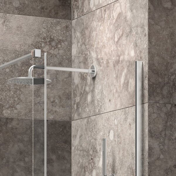 Kamalu box doccia 70x120 senza telaio scorrrevole 120 fisso 70 cm | knm4000w-c