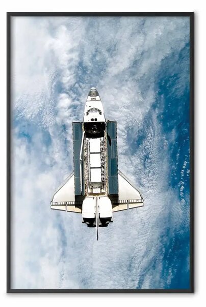 Poster: Navetta spaziale - navetta spaziale su nuvole e oceani
