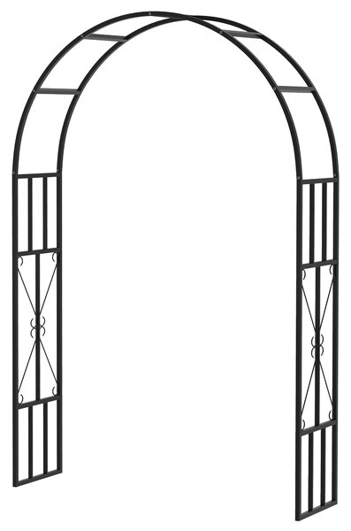 Outsunny Arco da giardino in acciaio per rose per piante rampicanti per decorazione cerimoniale 150 x 40 x 223 cm nero