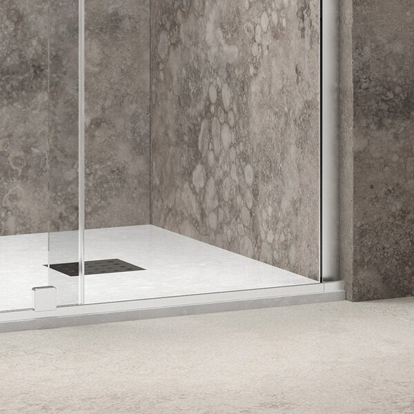 Kamalu box doccia 70x120 senza telaio scorrrevole 120 fisso 70 cm | knm4000w-c