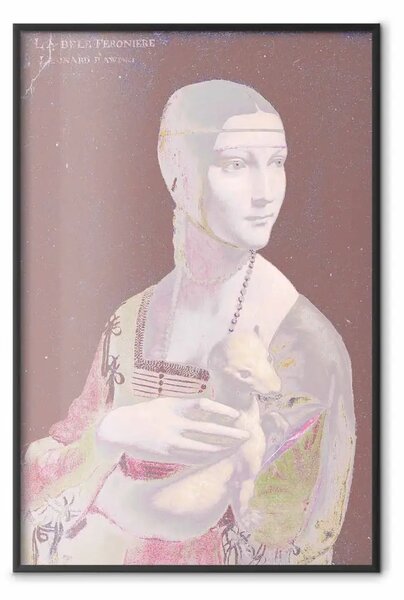 Poster: Signora pastello - donna con animale di Leonardo da Vinci