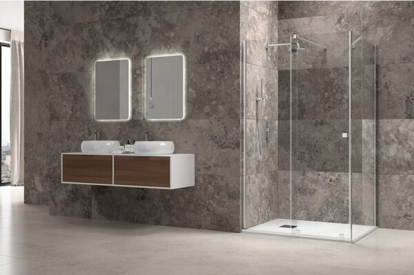 Kamalu box doccia 70x120 senza telaio scorrrevole 120 fisso 70 cm | knm4000w-c