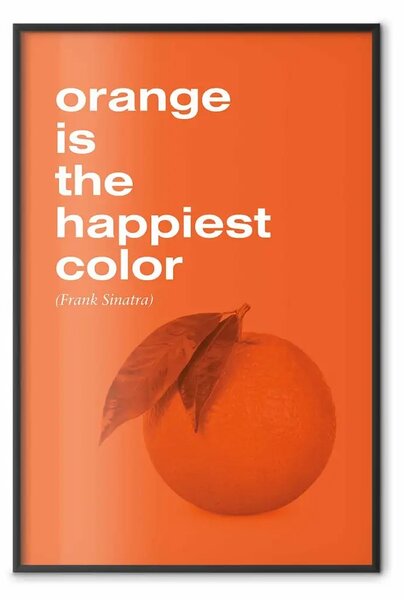 Poster: Colore felice - citazione e frutto arancia su sfondo