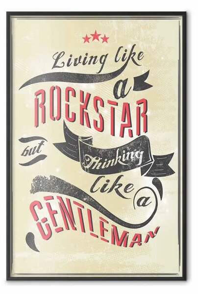 Poster: Rockstar - scritte in inglese su sfondo sabbioso in stile retrò