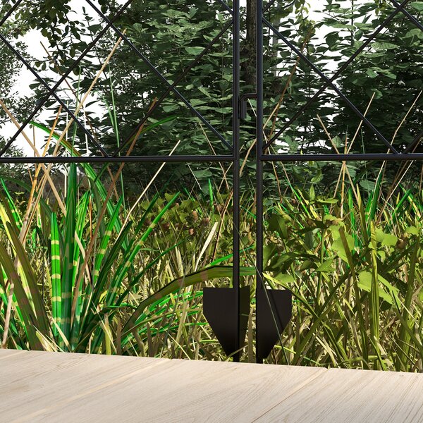 Outsunny Lot de 7 recinzioni da giardino decorative in metallo con ornamenti - 344L x 110H cm nero